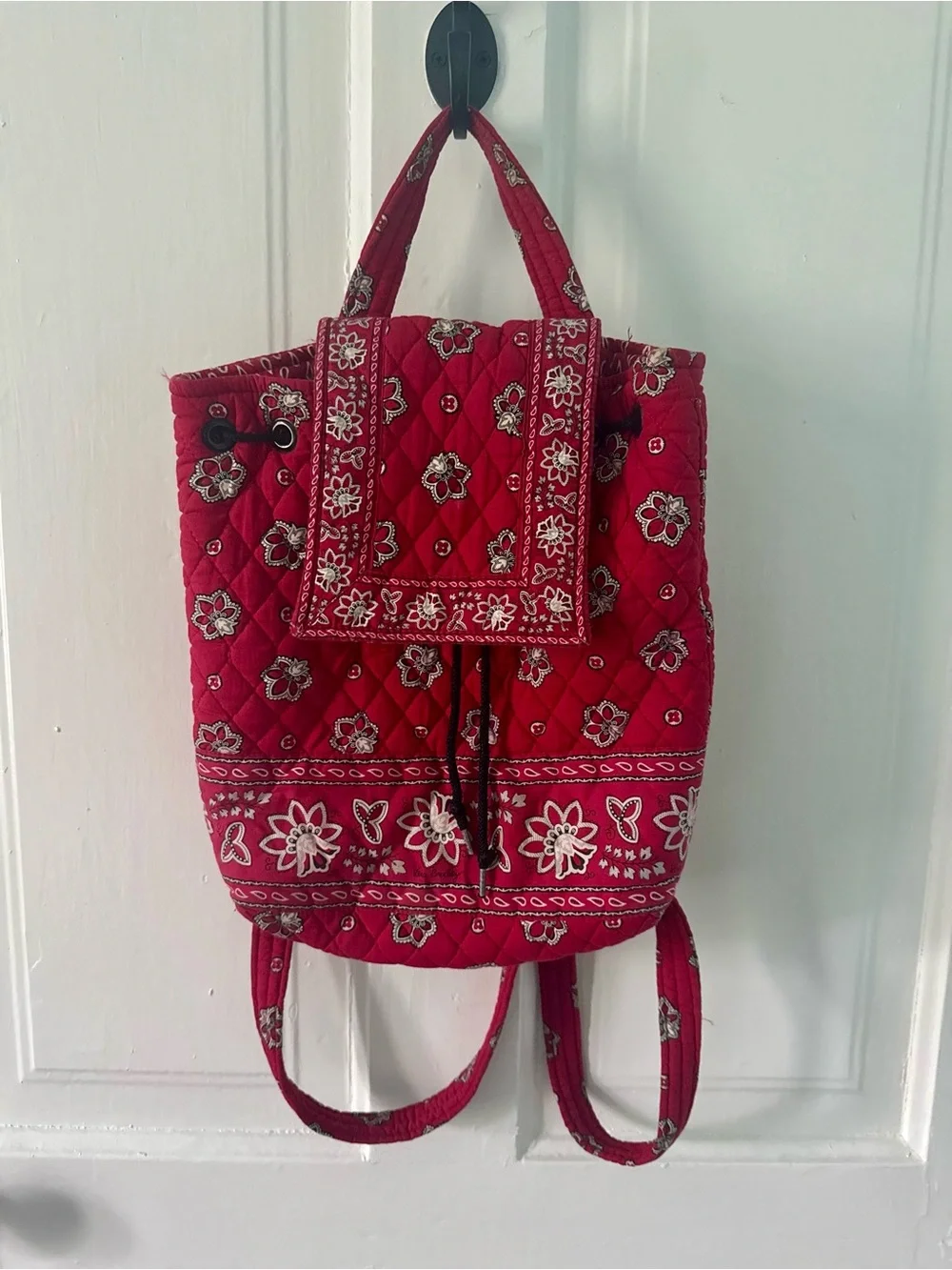 Vintage Vera Bradley Backpack in Retired Red Bandana Pattern